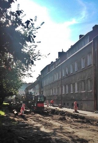 Budowa kanalizacji deszczowej na ulicy Lelewela